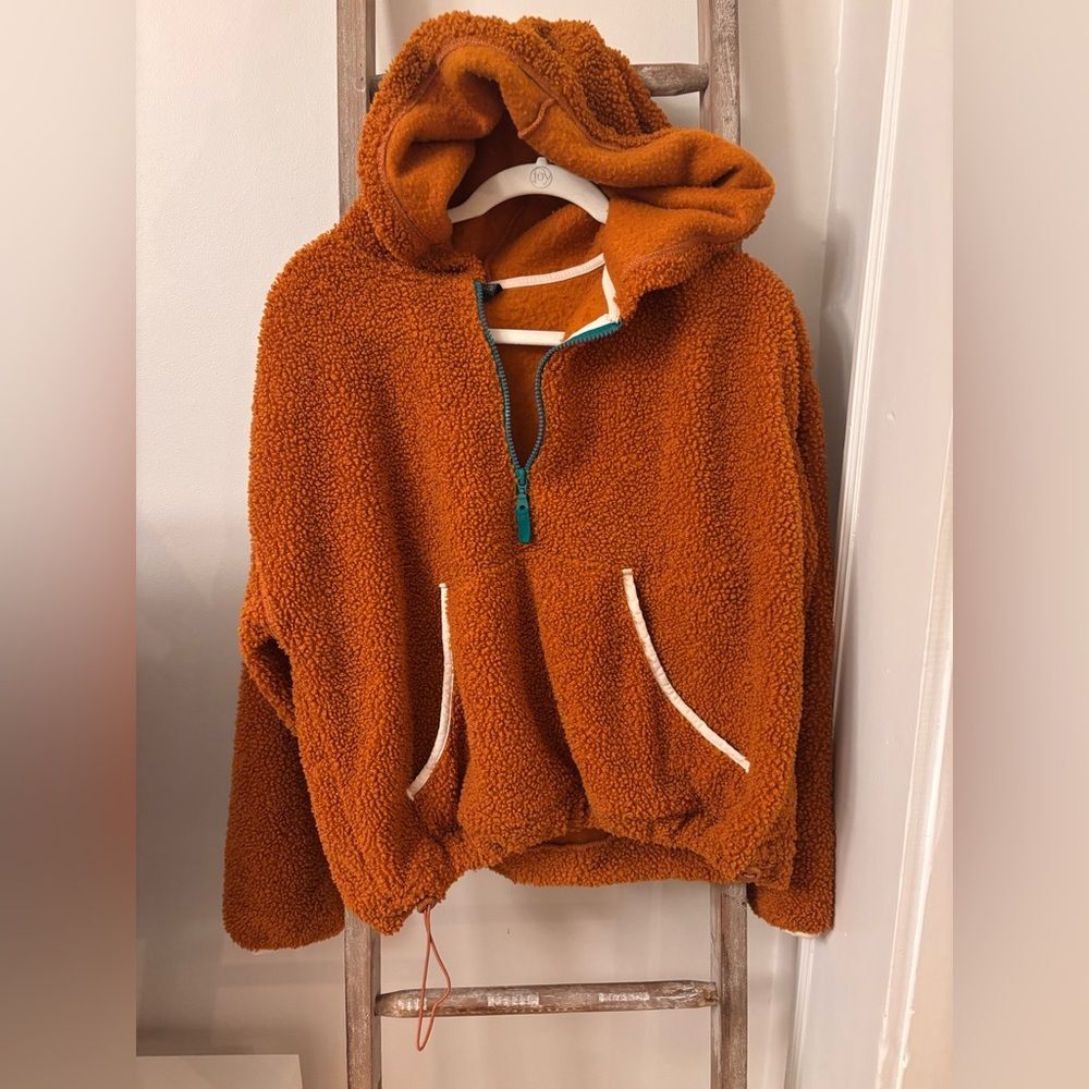 Rust Sherpa Anorak Hoodie